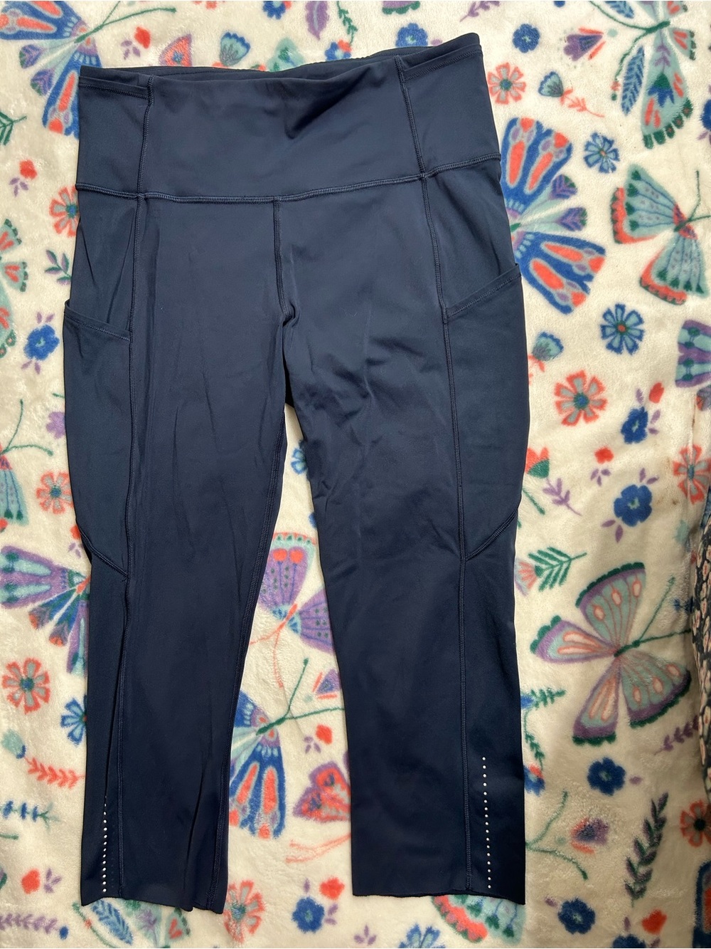 lululemon athletica Navy Cropped High-Rise Pocket Leggings